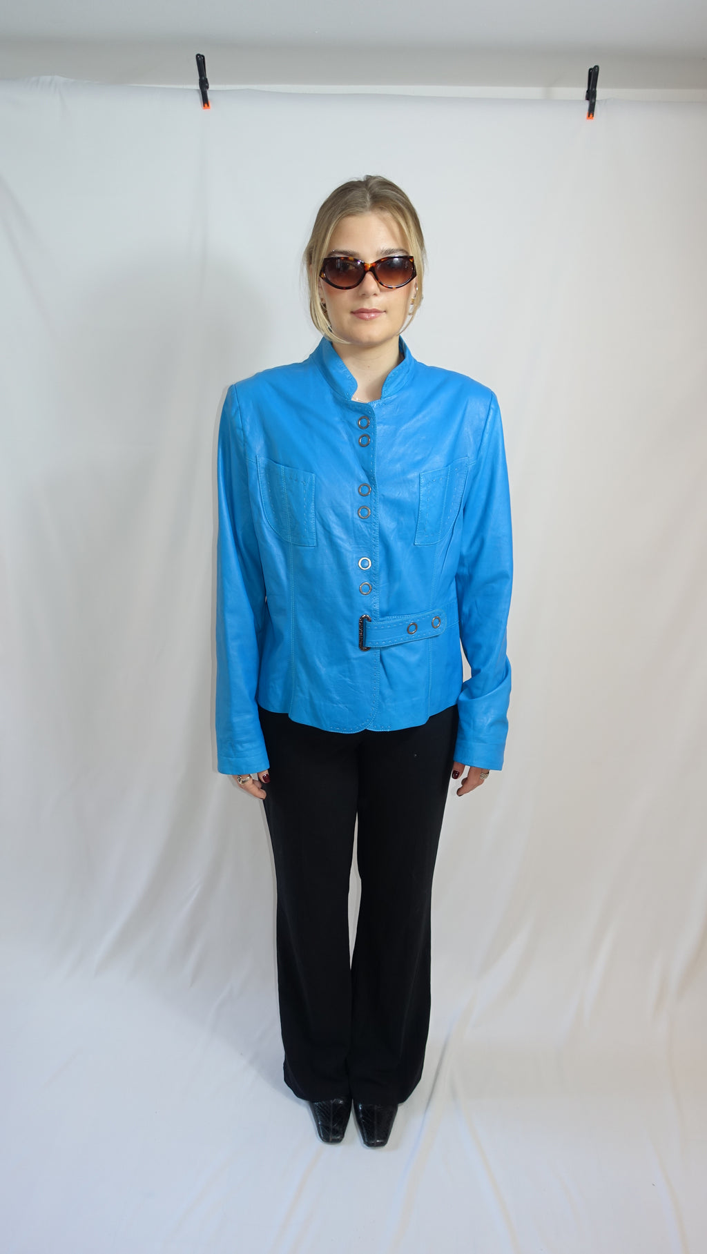 Blue Leather Jacket