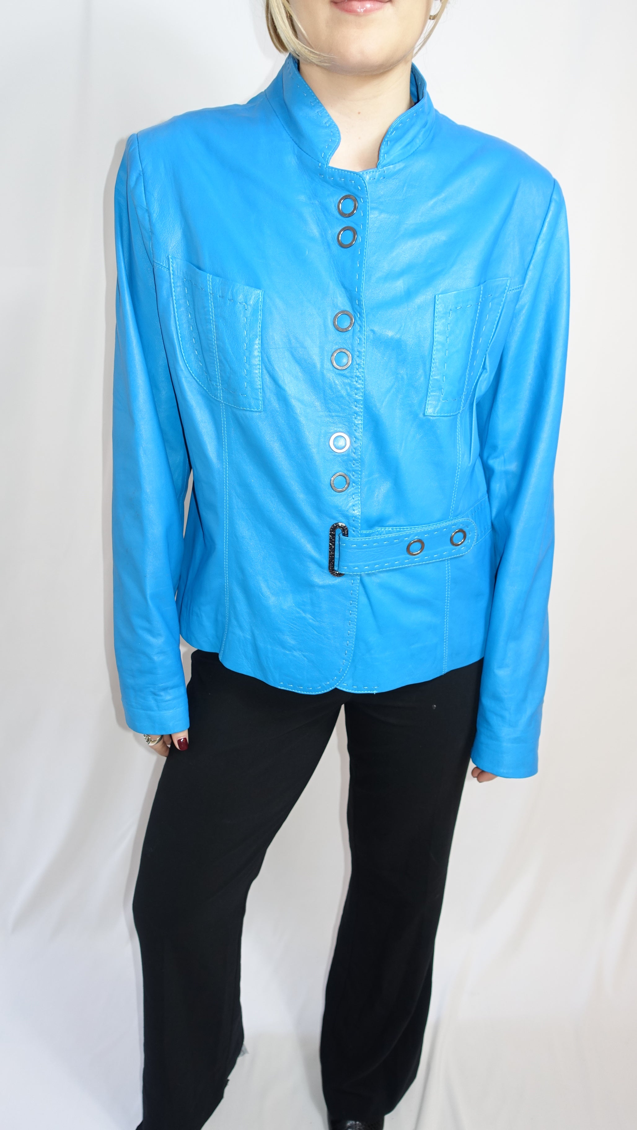 Blue Leather Jacket