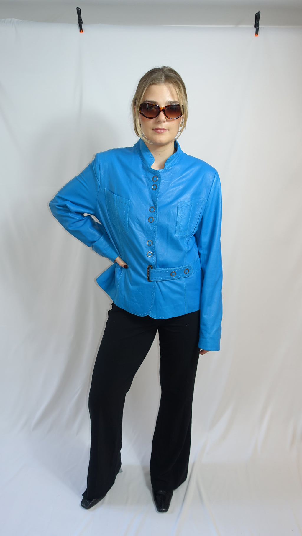 Blue Leather Jacket