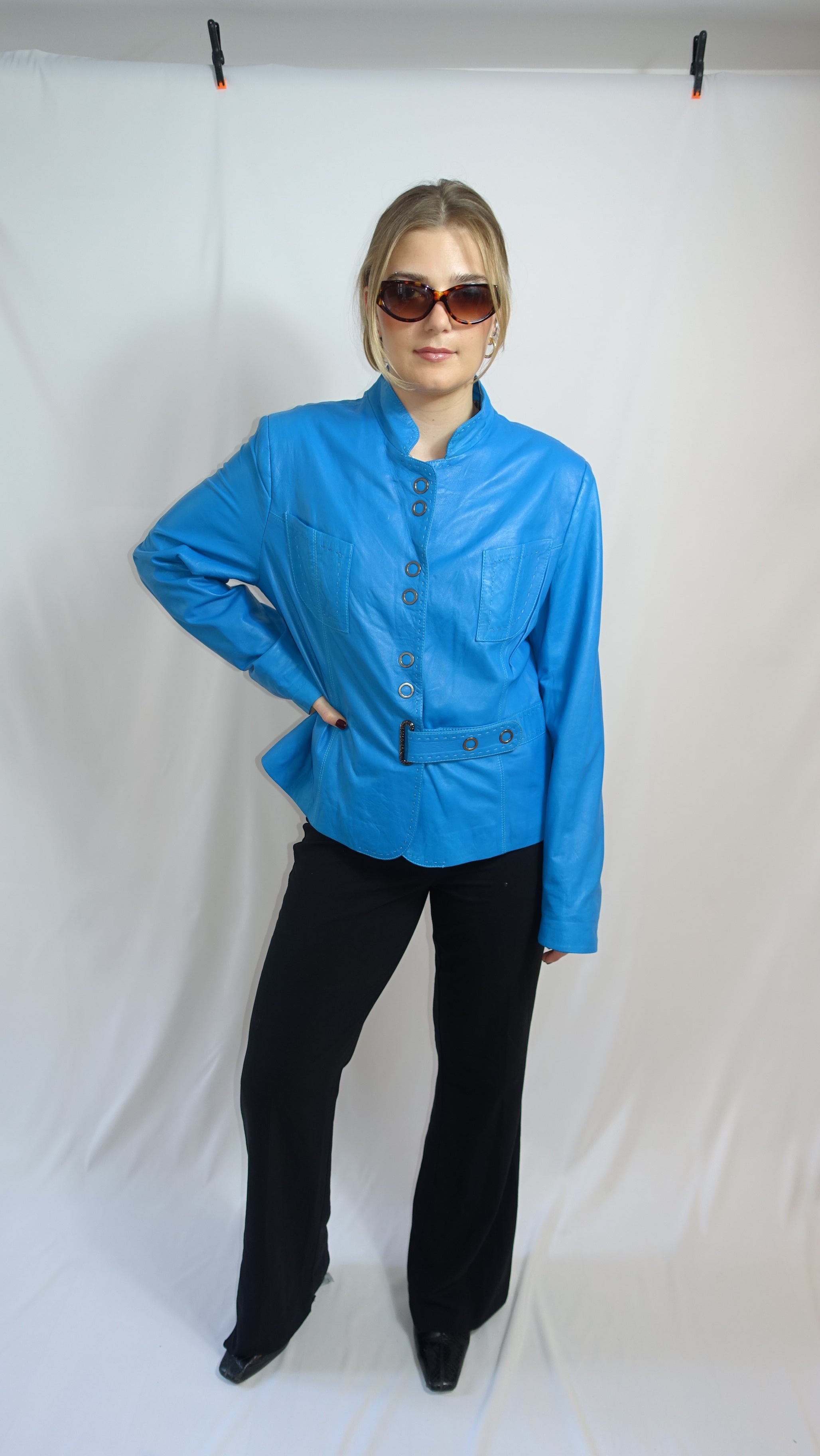 Blue Leather Jacket