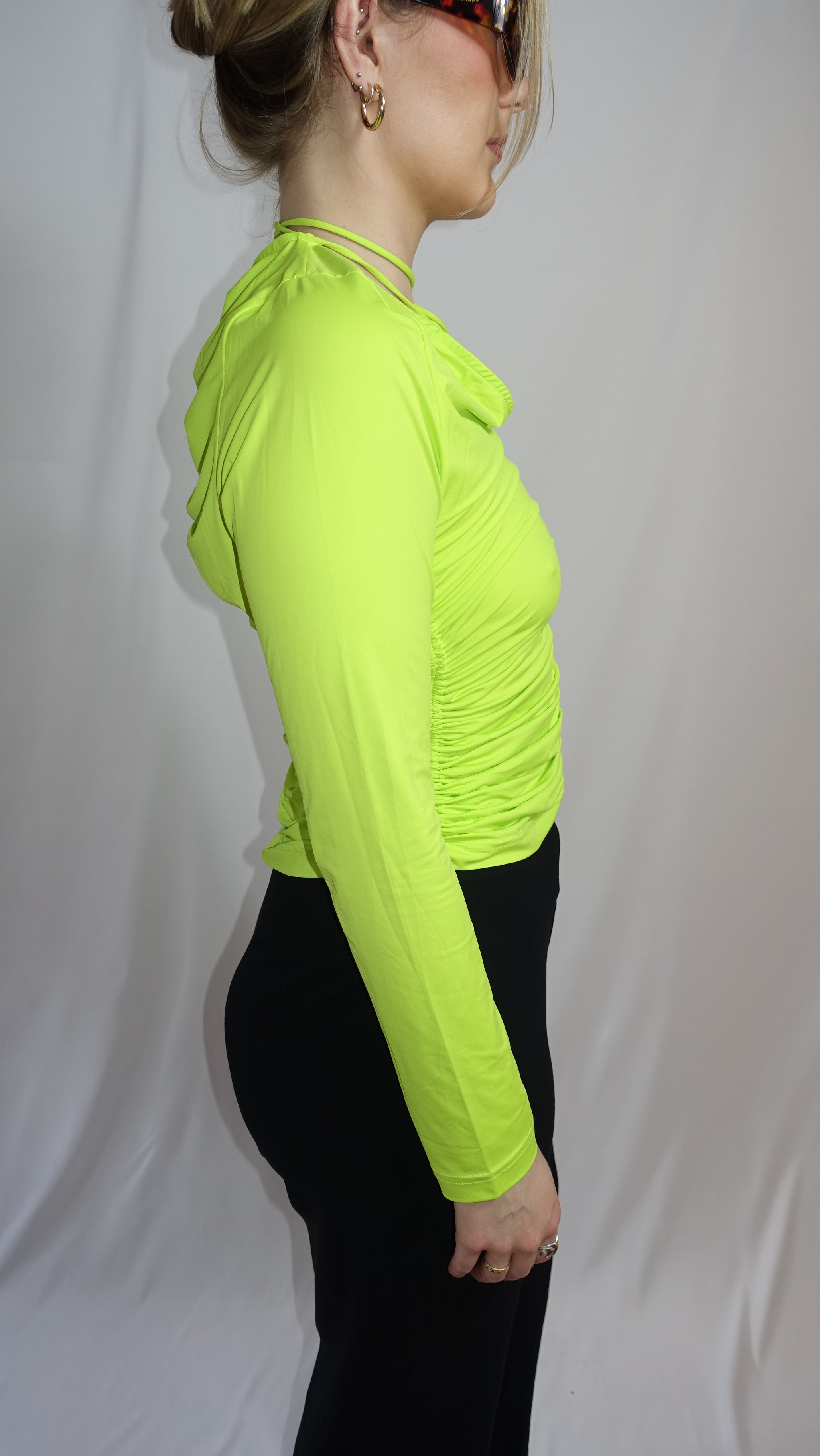 Neon Longsleeve Top With Tie Detail