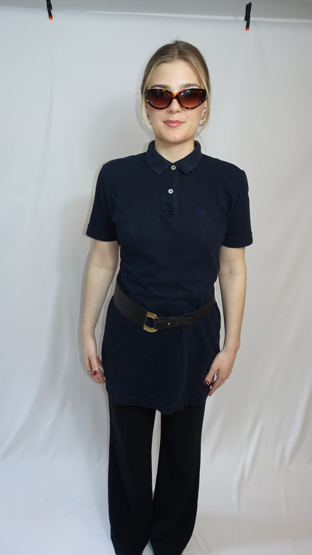 Navy Shortsleeve Polo Dress