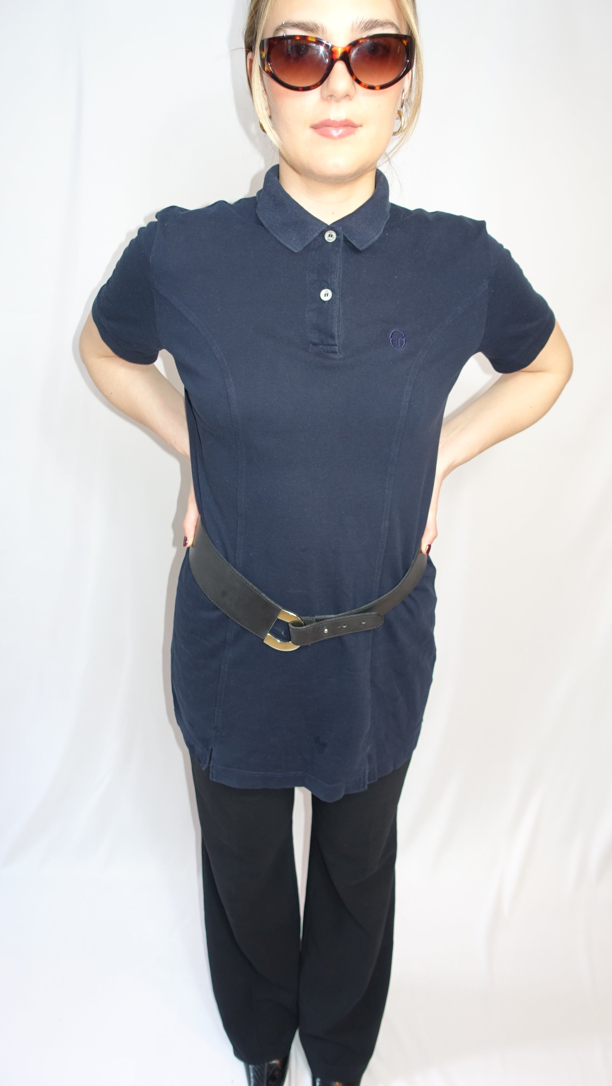 Navy Shortsleeve Polo Dress